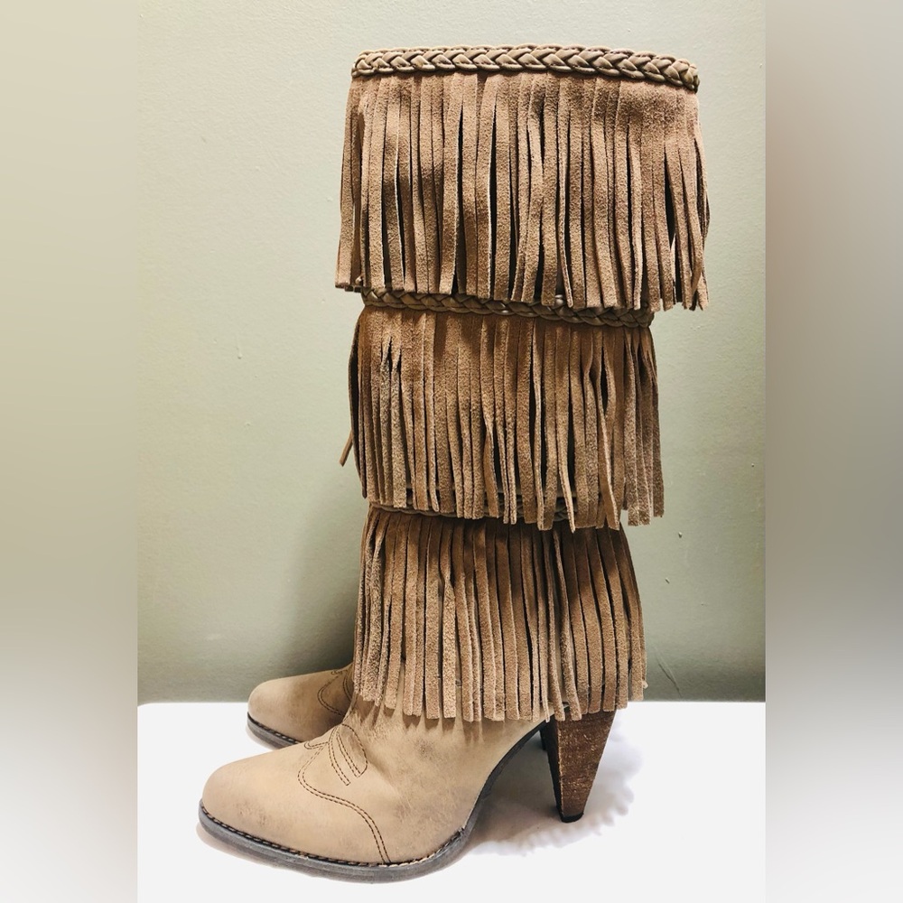 Lot 2 Boots Lexi & Abbie Hally Faux Fur Boot + Very Volatile Fringe Boot Size 8M - Picture 3 of 16